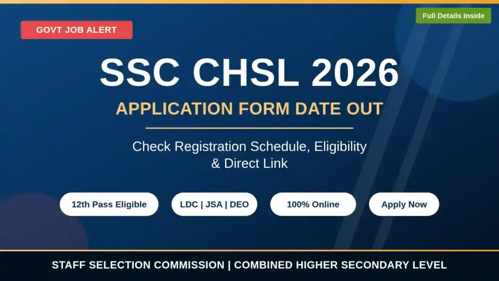SSC CHSL 2026 Application Form Date Out: Check Registration Schedule, Eligibility & Direct Link