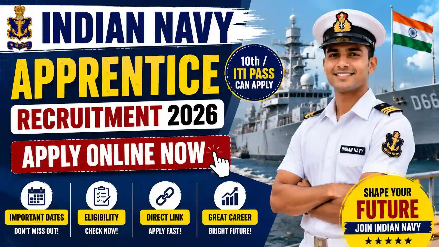 Indian Navy Apprentice Recruitment 2026: Apply Online Now — Eligibility, Dates & Direct Link Inside!